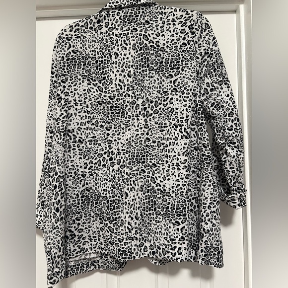 Multiples Black and White Leopard Print Blazer, XL - Picture 7 of 7
